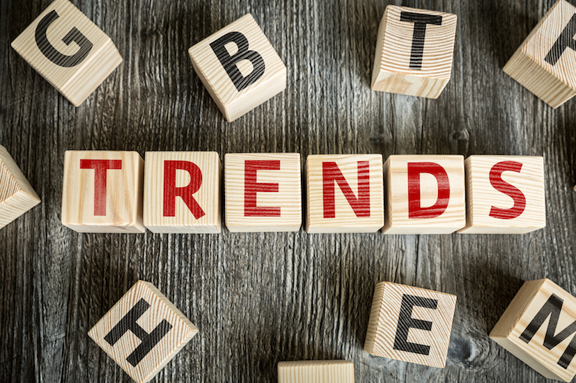 Letter blocks forming the word "trends".